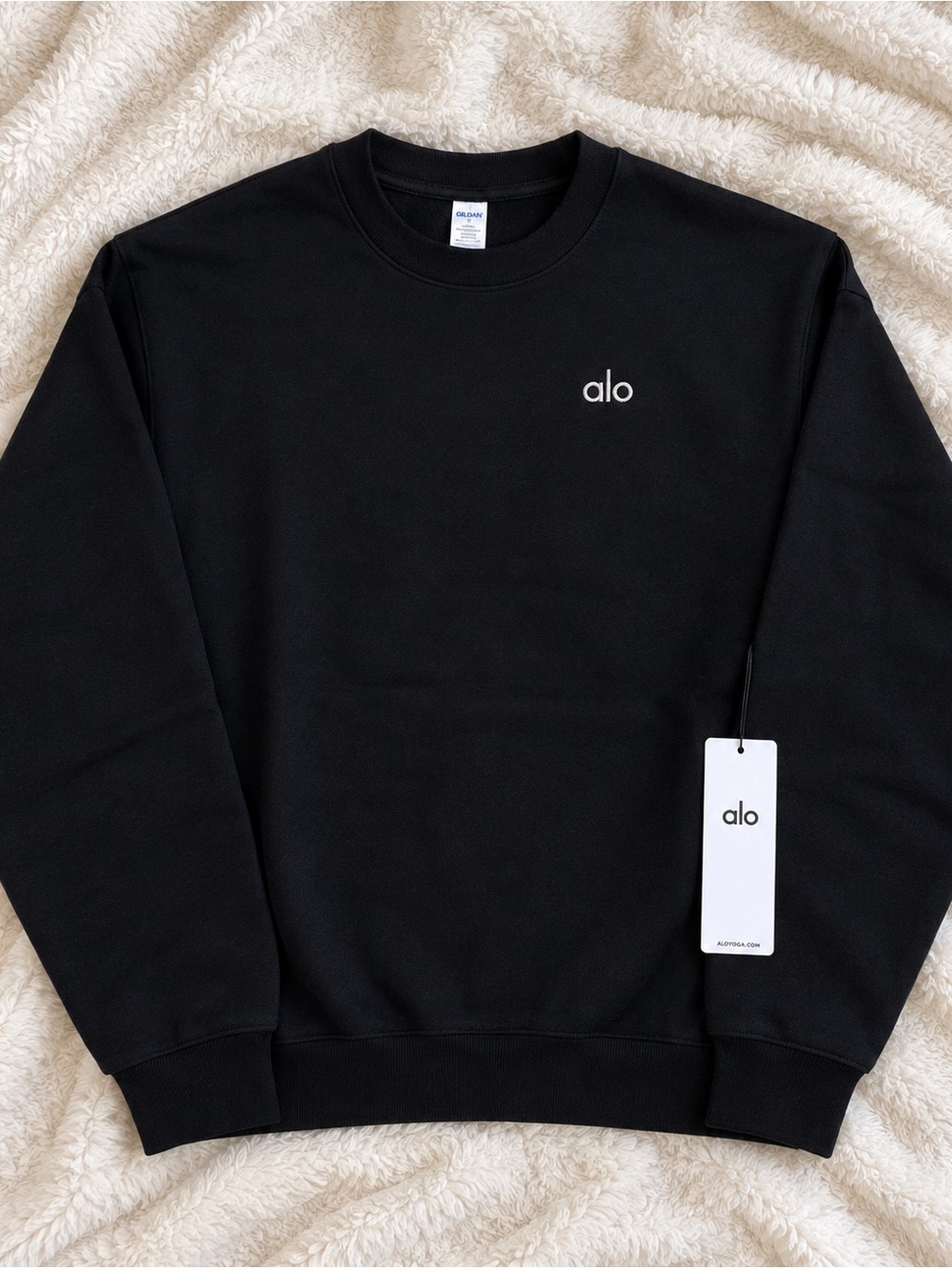Alo Black Crewneck Sweatshirt - Minimal Logo